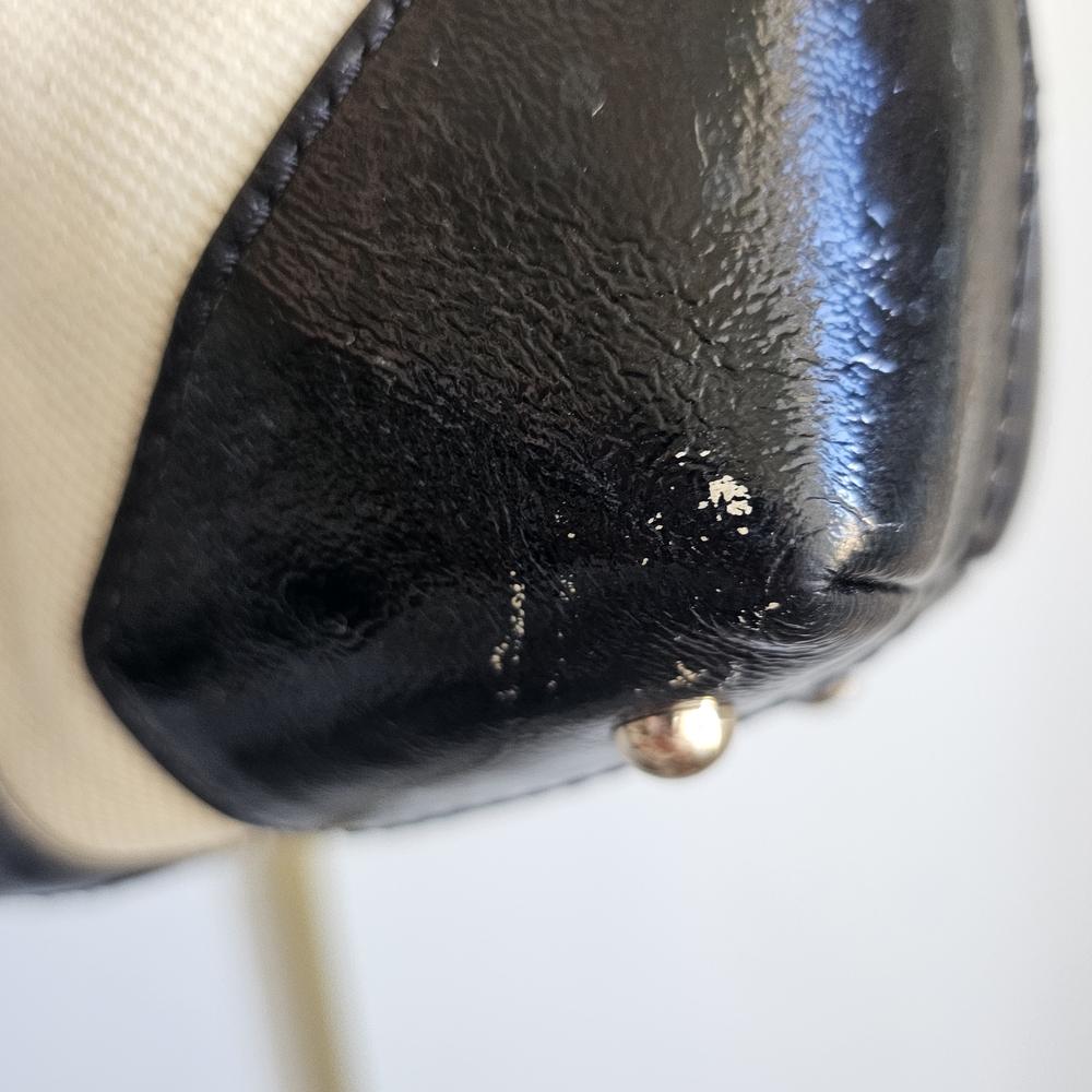 KATE SPADE Clinton Hill Dama Tote - Black Patent leather & Cream Tweed (Natural) - Picture 5 of 10